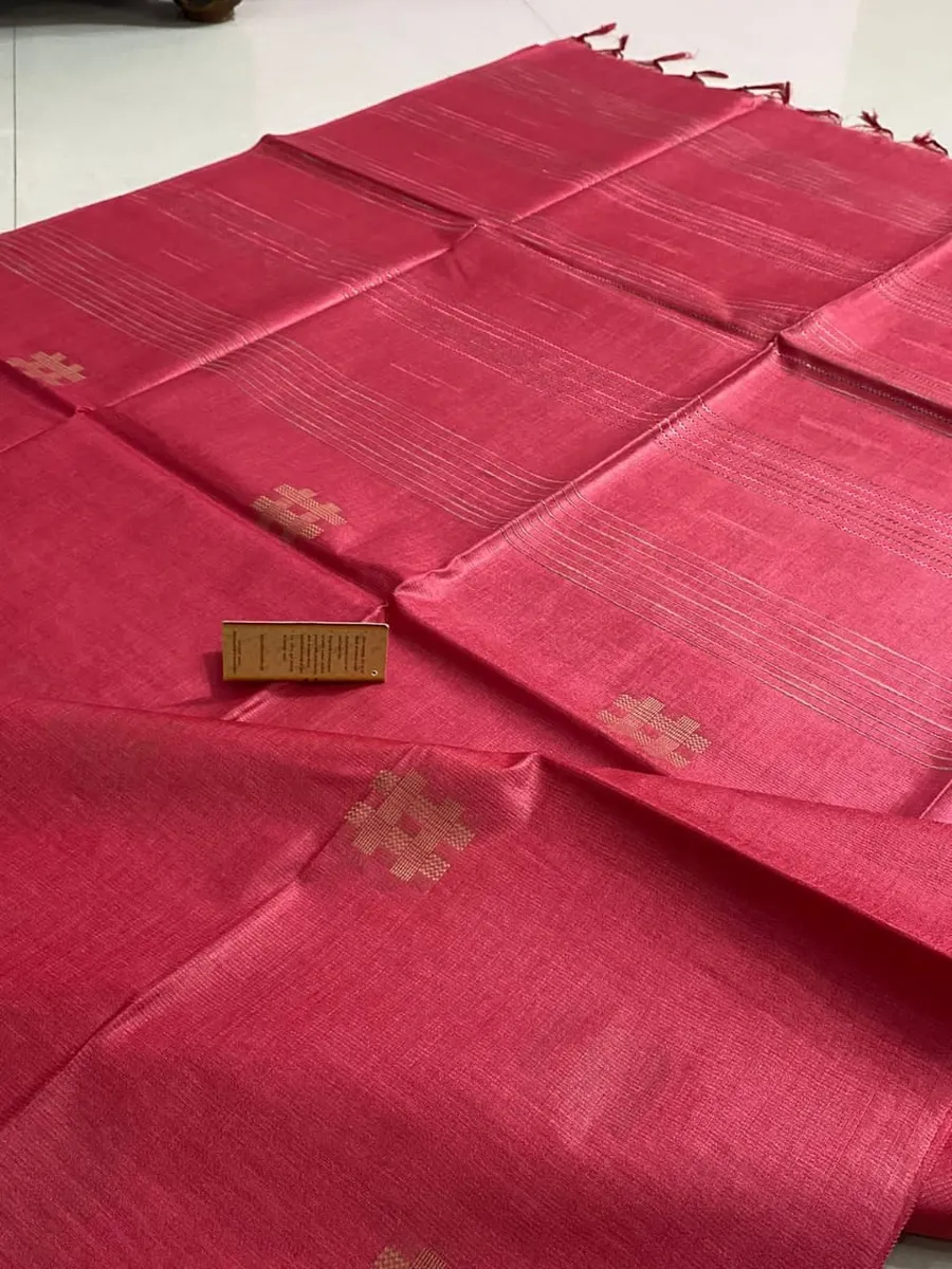 Pure Katan Silk Handwoven Saree with Self Weaving Design